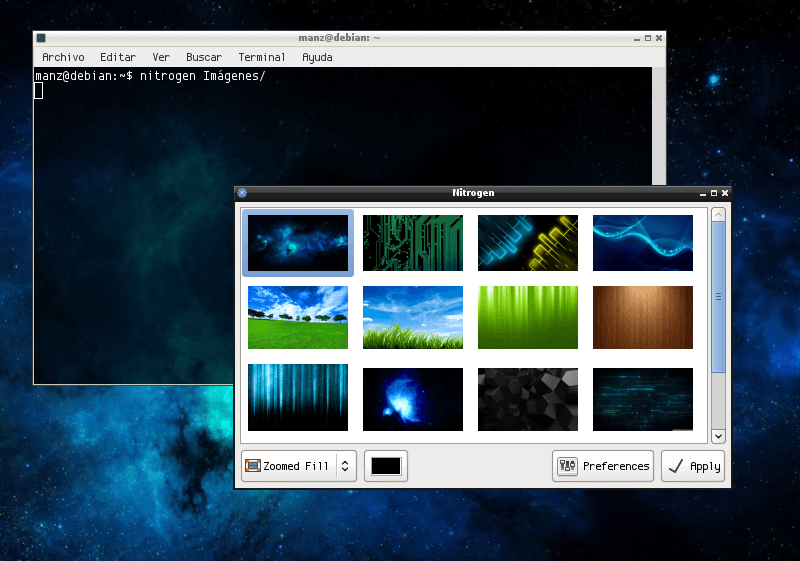 Establecer un fondo de pantalla en GNU/Linux con Nitrogen