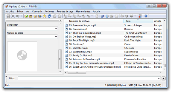 MP3Tag: Organizador de ficheros MP3 mediante sus metadatos ID3
