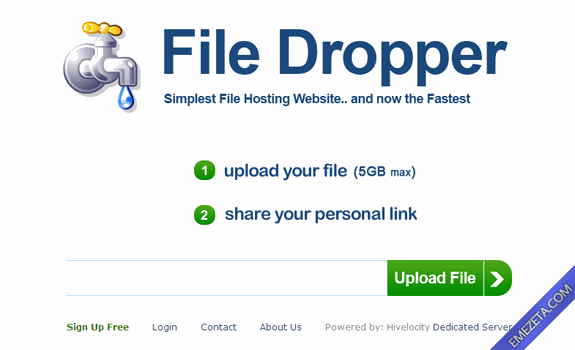 Páginas para subir o compartir archivos: Filedropper
