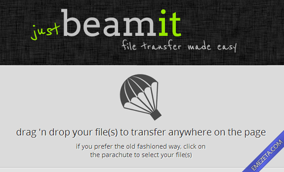 Páginas para subir o compartir archivos: Just Beam it