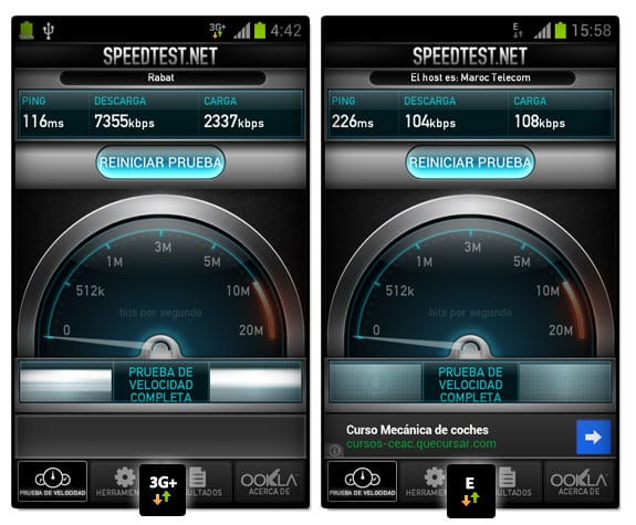 Redes móviles: Speedtest