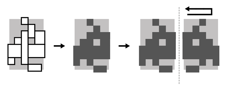 Proceso de diseño del icono SVG de Space Invaders
