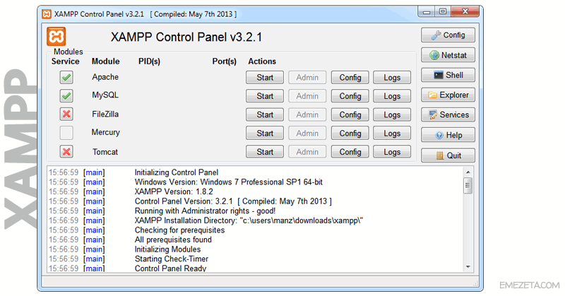 XAMPP (Multiplataforma + Apache + MySQL + FileZilla + Tomcat + Mercury)