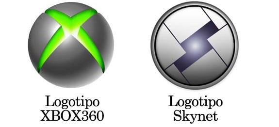 Similitudes entre el logotipo de XBOX 360 y el logotipo de Skynet