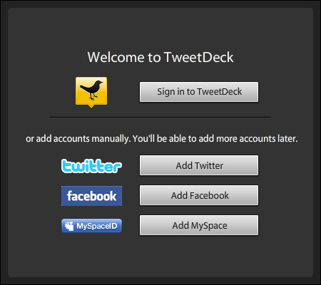 tweetdeck welcome twitter facebook