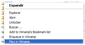 winamp menu contextual