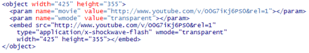 youtube code no estándar